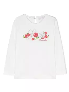 Monnalisa футболка с логотипом, белый