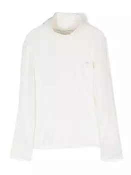 Monnalisa футболка с логотипом и высоким воротником, белый