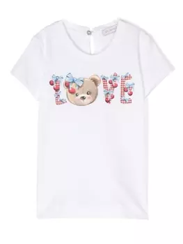 Monnalisa футболка с надписью, белый