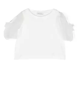 Monnalisa футболка с объемными рукавами, белый