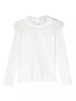 Monnalisa футболка с оборками, белый