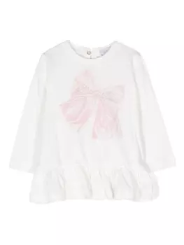 Monnalisa футболка с оборками, белый