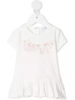 Monnalisa футболка с оборками, белый