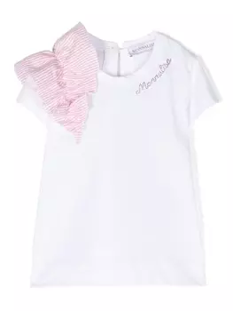 Monnalisa футболка с оборками, белый