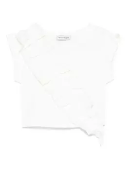 Monnalisa футболка с оборками, нейтральный