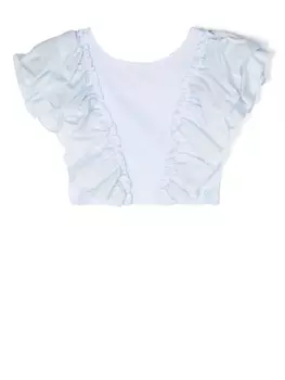 Monnalisa футболка с оборками, синий