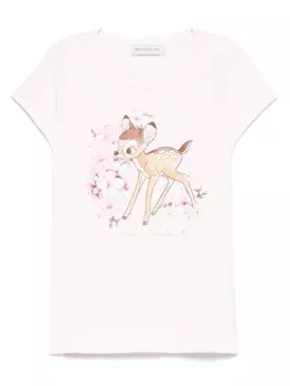 Monnalisa футболка с принтом Bambi из коллаборации с Disney, розовый