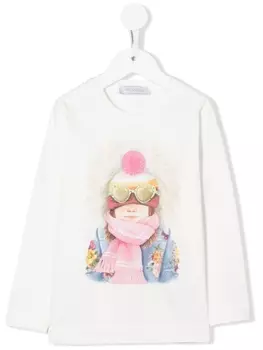 Monnalisa футболка с принтом, белый