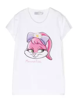Monnalisa футболка с принтом, белый