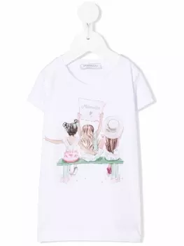 Monnalisa футболка с принтом, белый