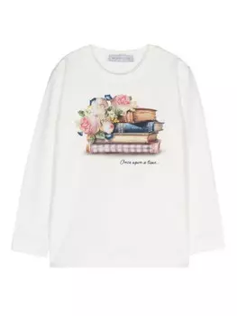 Monnalisa футболка с принтом, белый