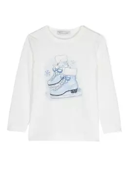 Monnalisa футболка с принтом, белый