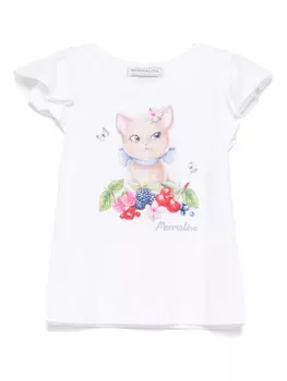 Monnalisa футболка с принтом, белый