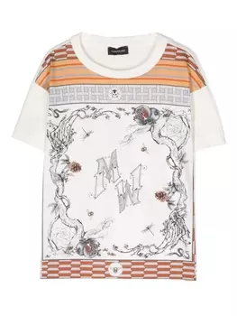 Monnalisa футболка с принтом, нейтральный цвет