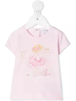 Monnalisa футболка с принтом, розовый
