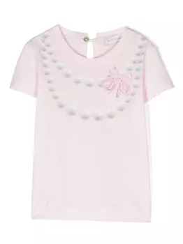 Monnalisa футболка с принтом, розовый