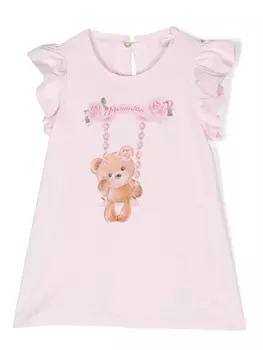 Monnalisa футболка с принтом, розовый