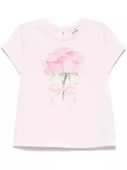 Monnalisa футболка с принтом, розовый