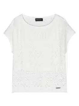 Monnalisa футболка с вырезами, белый
