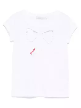 Monnalisa футболка с вышивкой, белый