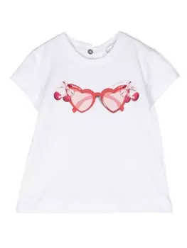 Monnalisa футболка St. Glasses, белый