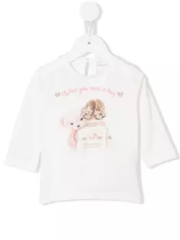 Monnalisa футболка When You Need A Hug, белый