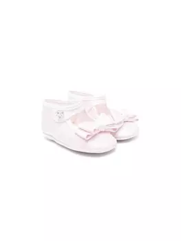 Monnalisa габардиновые балетки с бантом, розовый