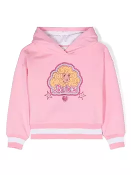 Monnalisa худи с графичным принтом из коллаборации с Barbie, розовый