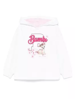Monnalisa худи с принтом Bambi из коллаборации с Disney, белый