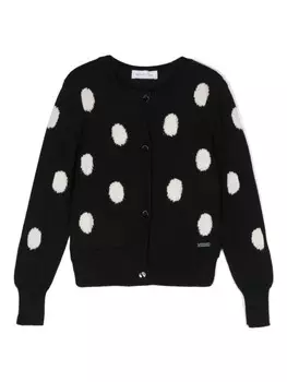 Monnalisa кардиган из шерсти мериноса, черный