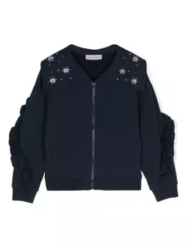 Monnalisa кардиган на молнии со стразами, синий