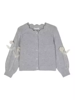 Monnalisa кардиган с цветочной аппликацией, серый