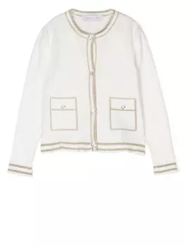 Monnalisa кардиган с кристаллами, белый