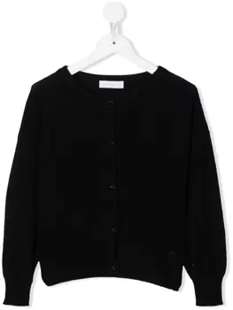 Monnalisa кардиган с круглым вырезом, черный