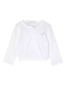 Monnalisa кардиган со стразами, белый