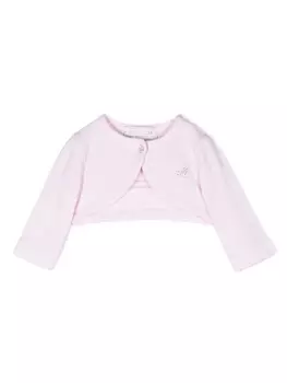 Monnalisa кардиган тонкой вязки с кристаллами, розовый