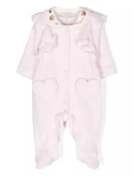 Monnalisa комбинезон с вышивкой, розовый