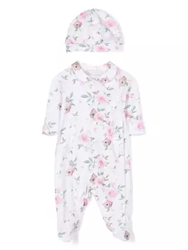 Monnalisa комплект для новорожденного с цветочным принтом, белый