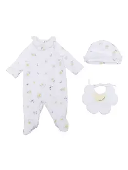 Monnalisa комплект для новорожденного с цветочным принтом, белый