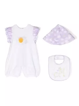 Monnalisa комплект для новорожденного с цветочным принтом, белый