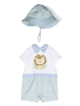 Monnalisa комплект для новорожденного с графичным принтом, белый