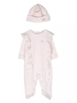 Monnalisa комплект для новорожденного с оборками, розовый