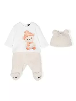 Monnalisa комплект для новорожденного с принтом, белый