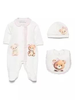 Monnalisa комплект для новорожденного с принтом, белый