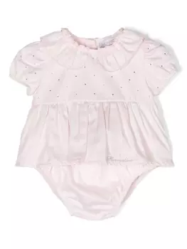 Monnalisa комплект из футболки и шортов с кристаллами, розовый