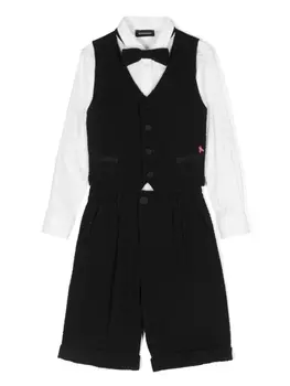 Monnalisa комплект из шортов и топа с бантом, белый