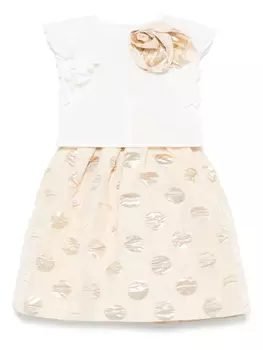 Monnalisa комплект из топа и юбки в горох, белый