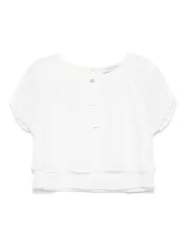 Monnalisa креповая блузка, белый