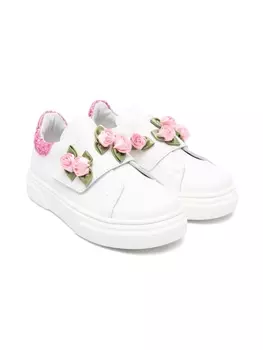 Monnalisa кроссовки с аппликацией, белый