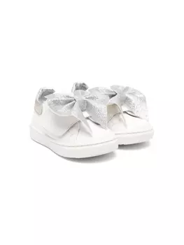 Monnalisa кроссовки с бантом, белый